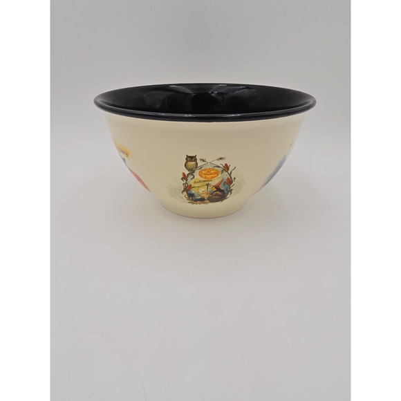World Market Other - World Market Halloween Serving Bowl Black Cat Owl Boo It's Gone Vintage Style‎